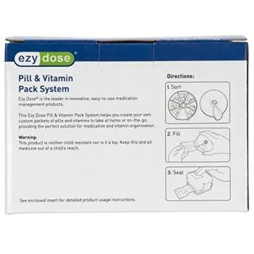 Ezy Dose Pill Suite Weekly (7-Day) Pill Organizer, Vitamin and Medicine Packaging System for Travel, Includes Sorter, Sealer, Batteries, and 200 Easy-Tear Pill Pouches, BPA Free