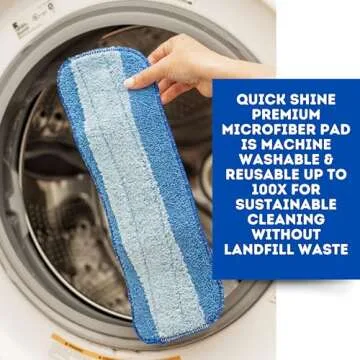 Quick Shine Spray Mop Kit with 1 Mop Pad & 1 Multi-Surface Floor Cleaner 16oz | Mop maneuvers under & around furniture for Easy Cleaning | No Batteries Required | Refillable Cleaning Cartridge