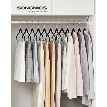 SONGMICS Velvet Hangers 30-Pack with Adjustable Clips for Organization