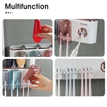 Versatile iHave Toothbrush Holder with Toothpaste Dispenser