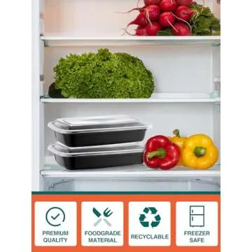 NEEBAKE 60 Sets 28oz Meal Prep Container - Reusable Plastic Food Storage Containers with Lids, Fits Microwave, Freezer and Dishwasher Safe