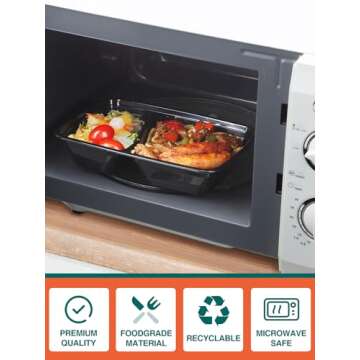 NEEBAKE 60 Sets 28oz Meal Prep Container - Reusable Plastic Food Storage Containers with Lids, Fits Microwave, Freezer and Dishwasher Safe