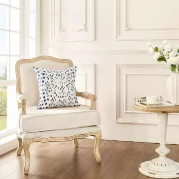 ORANAZA Pack of 2, Blue and White Polka Dot Pillow Cover 18 x 18 Inch Blue Throw Pillow Covers Linen Pillow Case Covers Cushion for Couch Sofa Living Room