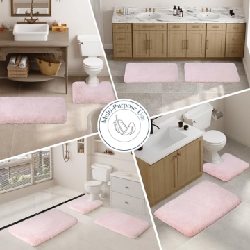 Walensee Soft Plush Bath Rug Non-Slip Microfiber Mat