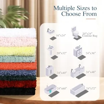 Walensee Soft Plush Bath Rug Non-Slip Microfiber Mat