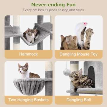 Globlazer Big Cat Tower for Multiple Adult Cats 80inch