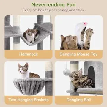 Globlazer Big Cat Tower for Multiple Adult Cats 80inch