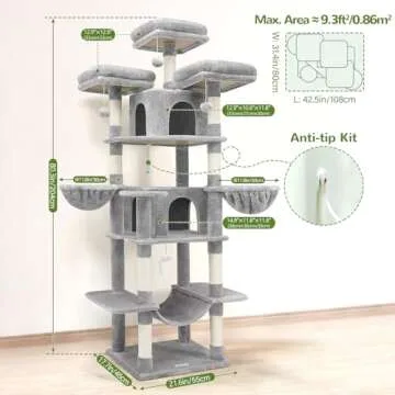 Globlazer Big Cat Tower for Multiple Adult Cats 80inch