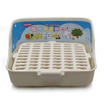 Erlvery DaMain Square Potty Trainer Corner Litter Bedding Box Pet Pan for Small Animal/Rabbit/Guinea Pig/Galesaur/Ferret (White)