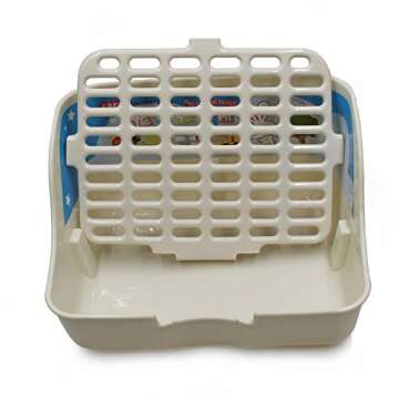 Erlvery DaMain Square Potty Trainer Corner Litter Bedding Box Pet Pan for Small Animal/Rabbit/Guinea Pig/Galesaur/Ferret (White)
