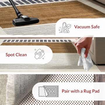 nuLOOM Fringed Performance Indoor Area Rug, Power Loomed, Easy Clean, Durable, Non-Shed, 8' x 10', Keeva Beige