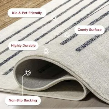 nuLOOM Fringed Performance Indoor Area Rug, Power Loomed, Easy Clean, Durable, Non-Shed, 8' x 10', Keeva Beige