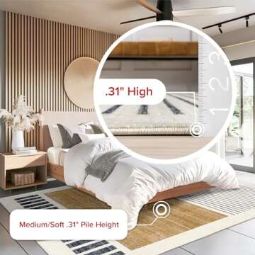 nuLOOM Fringed Performance Indoor Area Rug, Power Loomed, Easy Clean, Durable, Non-Shed, 8' x 10', Keeva Beige