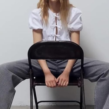 Women Leopard Print Y2K Puff Short Sleeve Peplum Shirts Tie Front Ruffle Babydoll Blouse Tops Summer Going Out Tops (White - Short Sleeve,Small,Small,Small)