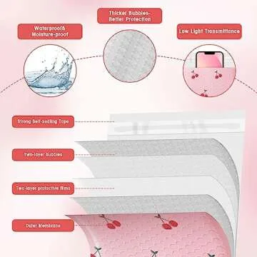 Cozymood 100 Pack Pink Bubble Mailers for Shipping