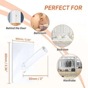 Stylish Jetec Self-Adhesive Acrylic Coat Hooks for Home