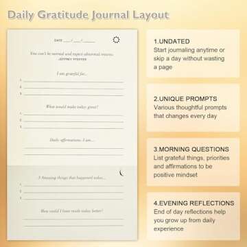 PUKYO The Gratitude Journal, manifestation journal, Daily Journal with Prompts for Affirmation, Happ...