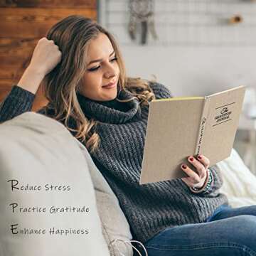 PUKYO The Gratitude Journal, manifestation journal, Daily Journal with Prompts for Affirmation, Happiness, Mindfulness, Positivity, Wellness, Undated Journal for Women & Men(8.5 * 5.5 inches)