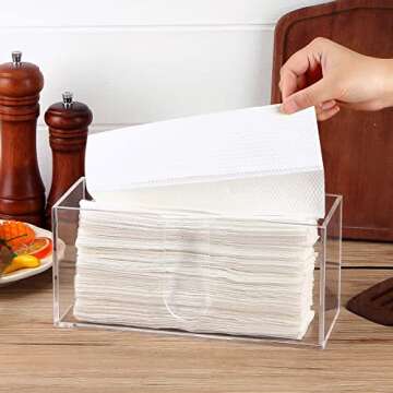Acrylic Countertop Paper Towel Dispenser, Folded Paper Towel Dispenser Clear Trifold Napkin Holder, ...