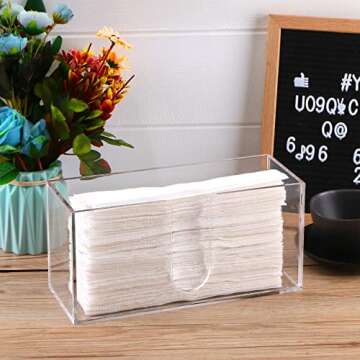 Acrylic Countertop Paper Towel Dispenser, Folded Paper Towel Dispenser Clear Trifold Napkin Holder, Suitable for Z-fold, C-fold or MultiFold Trifold Paper Towels for Bathroom Toilet and Kitchen