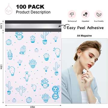 JinRuiKJ Biodegradable Poly Mailer 10x13 100 Pack - Eco-Friendly Shipping Bags for Small Business