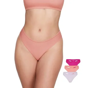 SOULVOR Magneticfit Thongs for Women - 3 Pack Comfort Tagless Low Rise Chic Underwear 02 (Medium)