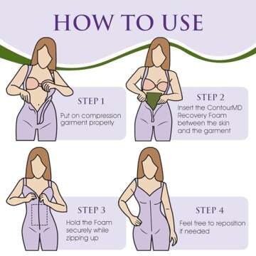 ContourMD Medical Grade Post Lipo Foam Compression Sheets – Post Surgery Compression Garment after Liposuction, Tummy Tuck, AB Flattening, BBL, & More – Surgery Recovery Supplies (2-Sheet Set)