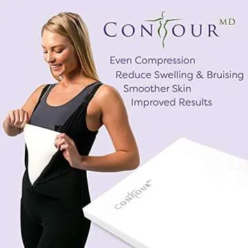 ContourMD Medical Grade Post Lipo Foam Compression Sheets – Post Surgery Compression Garment after Liposuction, Tummy Tuck, AB Flattening, BBL, & More – Surgery Recovery Supplies (2-Sheet Set)