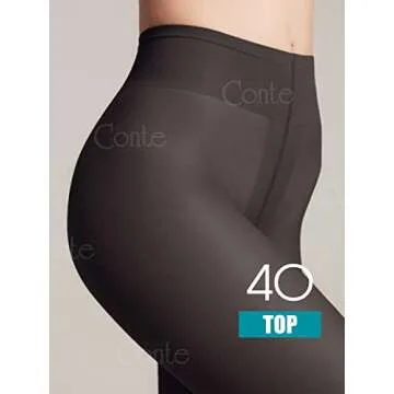 Conte elegant Sheer Low Waist 40 Denier Tights - Top,Black (Nero),Small