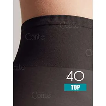 Conte elegant Sheer Low Waist 40 Denier Tights - Top,Black (Nero),Small