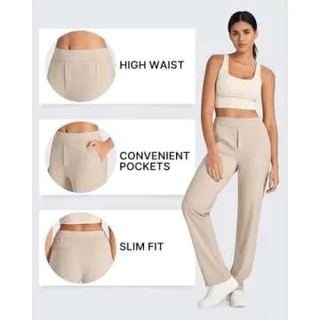 G4Free Women's Stylish Wide Leg Pants with Pockets