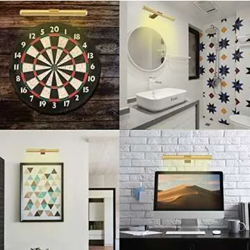 MIOBLUE Rechargeable Picture Lights with Remote,Full Metal Painting Light Display LED Battery Lamp with 3 Lighting Modes, Dimmable Dartboard Light with Timer for Frame Portrait Art