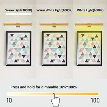 MIOBLUE Rechargeable Picture Lights with Remote,Full Metal Painting Light Display LED Battery Lamp with 3 Lighting Modes, Dimmable Dartboard Light with Timer for Frame Portrait Art