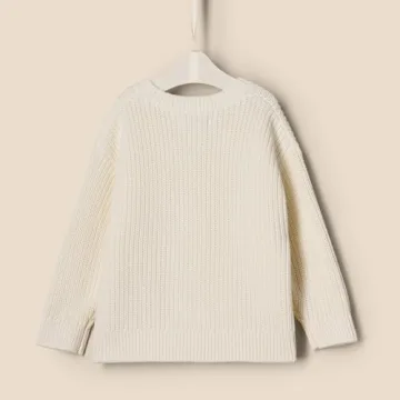 Stylish Unisex Toddlers' Pullover Sweater in Ivory