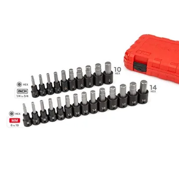 Tekton Hex Impact Bit Socket Set - 24 Pieces of Precision Tools