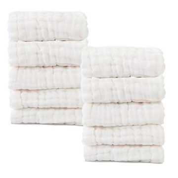MUKIN Baby Washcloths - Gentle 100% Cotton Towels for Babies
