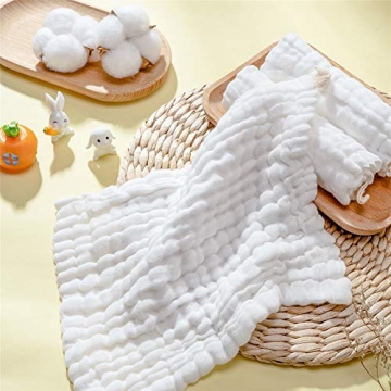 MUKIN Baby Washcloths - Gentle 100% Cotton Towels for Babies