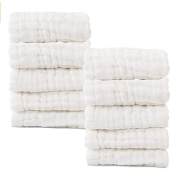MUKIN Baby Washcloths - Gentle 100% Cotton Towels for Babies