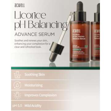 ACWELL Licorice pH Balancing Advanced Facial Serum Ampoule 1.01 fl.oz. - Radiance and Dark Spot care Face Serum for Dull Skin, Reduces Acne and Blemishes, Minimizes Fine Lines, Healthy Glow Skin