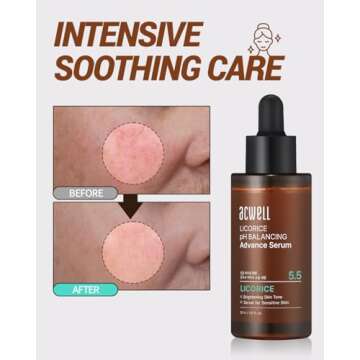 ACWELL Licorice pH Balancing Advanced Facial Serum Ampoule 1.01 fl.oz. - Radiance and Dark Spot care Face Serum for Dull Skin, Reduces Acne and Blemishes, Minimizes Fine Lines, Healthy Glow Skin