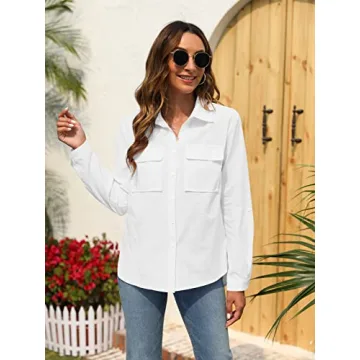 Stylish Runcati Cotton Linen Button Down Shirt For Women