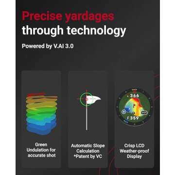 Voice Caddie T9 Golf GPS Watch with Swing Analyzer and Touchscreen