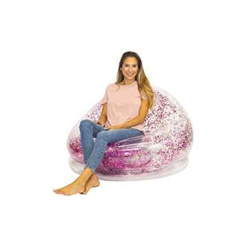 Air Candy Inflatable Glitter Chair - Filled with 6mm Holographic Color Changing Glitter - Made with Strong PVC That Will Hold up to 250 lbs. Perfect for Indoor or Outdoor use!