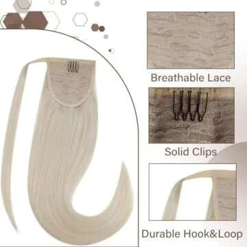 Hetto Ponytail Hair Extensions - Platinum Blonde, 18 Inch