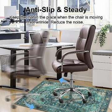 Anidaroel 48"x60" Chair Mat for Hardwood Floor/Tile Floor, Desk Chair Mat for Hard Floors, Under Desk Rug Protector for Rolling Chair, Computer Gaming Chair Mat, Low Pile Carpet Floor Mat