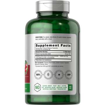 Horbäach Cranberry Pills with Vitamin C | 250 Capsules | Non-GMO & Gluten-Free