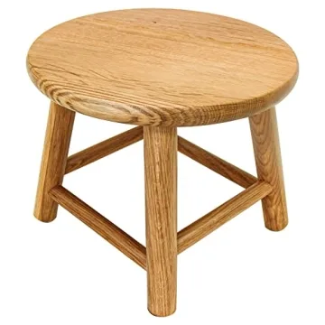 CONSDAN Kids Stool, Milking Stool, USA Grown Oak, Plant Stand, Handcrafted Solid Wood Stool, 9" Low ...