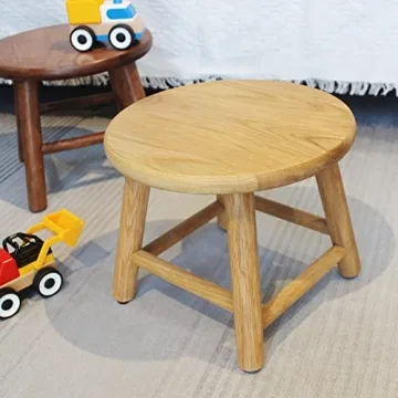 Handcrafted CONSDAN Kids Stool - USA Oak, Low & Sturdy