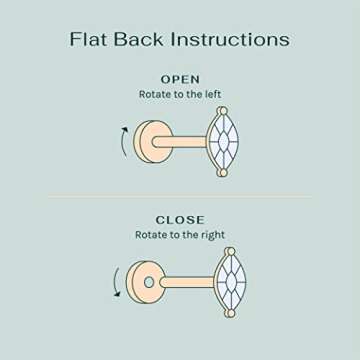 PAVOI 14K Yellow Gold Plated Solid 925 Sterling Silver Post Cubic Zirconia Flat Back Earrings for Women | Opal Cartilage Earring | Helix Piercing Jewelry | Small Stud Earrings