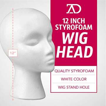 Styrofoam Female Wig Head Mannequins Manikin, Style, Model & Display Women's Wigs, Hats & Hairpieces...